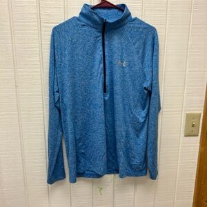Under Armour Quarter Zip Long Sleeve Lightweight Pullover Blue XL Activewear